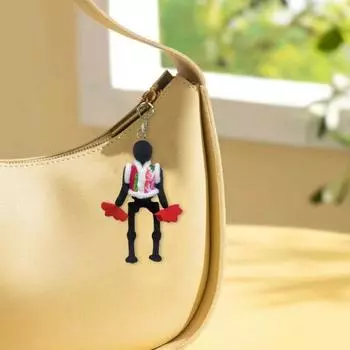 Брелок-подвеска в виде робота, носимая с северо-восточным большим цветочным пальто, рюкзаком, брелоком из плюшевой ткани