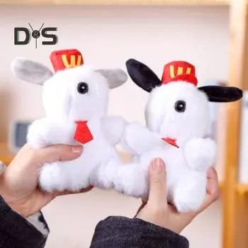 Брелок-подвеска в виде щенка для рюкзака, милая мультяшная одежда, красная шапка, плюшевый щенок, украшение, мягкая игрушка, подвеска для зеркала заднего вида автомобиля, украшения, подарки чёрный