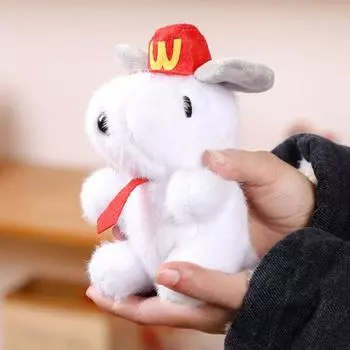 Брелок-подвеска в виде щенка для рюкзака, милая мультяшная одежда, красная шапка, плюшевый щенок, украшение чёрный