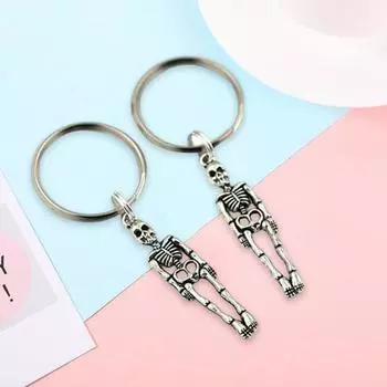 Брелок-подвеска в виде скелета, креативный, регулируемый, винтажная коллекция в стиле панк, однотонный, портативный ключ