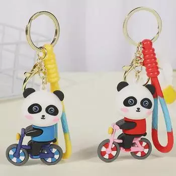 Брелок-подвеска в виде спортивного велосипеда Red Panda - детский сувенир в виде зоопарка Doll: 6.5cm H x 4.3cm W x 2.4cm D / String: 9cm L красный