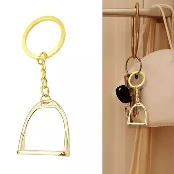 Брелок-подвеска в виде стремени для конного спорта с трензелем, текстура сплава, подходит для любителей лошадей серебряный