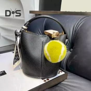 Брелок-подвеска в виде теннисного мяча, брелок в форме теннисного мяча с ремешком, яркая цветная сумка, декоративный брелок для автомобиля зелёный