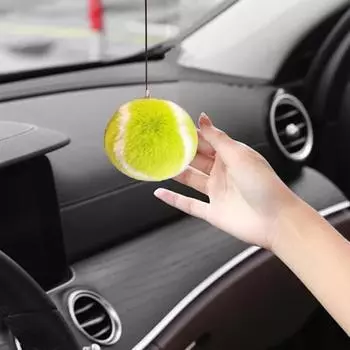 Брелок-подвеска в виде теннисного мяча, плюшевый, в форме теннисного мяча, с ремешком, яркий цвет