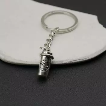 Брелок-подвеска в виде трехмерной кофейной чашки в стиле ретро, унисекс, винтажный минималистский брелок-подвеска в виде кофейной чашки, сувениры, подарки