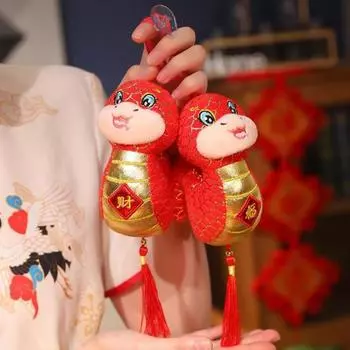 Брелок-подвеска в виде змеи, украшение на китайский Новый год, подвесной талисман зодиака для благословения, сувенир, украшение для дома, автомобиля, окна, мультяшный брелок в виде змеи S Random Style