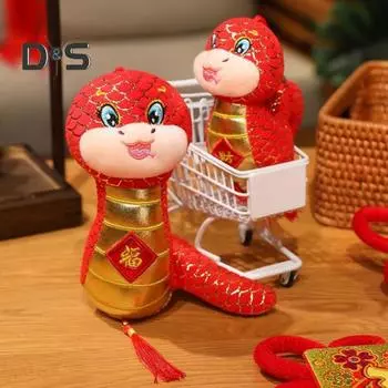 Брелок-подвеска в виде змеи, украшение на китайский Новый год, подвесной талисман зодиака для благословения, сувенир, украшение для дома, автомобиля, окна, мультяшный брелок в виде змеи S Random Style