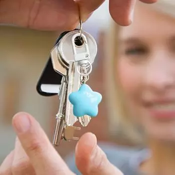 Брелок-подвеска в виде звезды, цветной брелок для ключей Macaron, подвеска для кошелька, украшение на сумочку, семья, День благодарения, Хэллоуин розовый