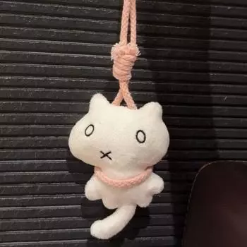 Брелок подвесной котенок плюшевые украшения плюшевая кукла кошка плюшевая подвеска рюкзак White rope