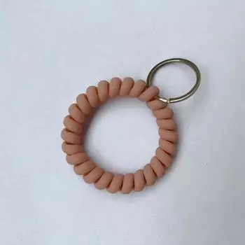 Брелок-пружинка на запястье с нескользящей рукояткой, красочный эластичный пластиковый держатель для ключей от машины и аксессуаров для спортзала