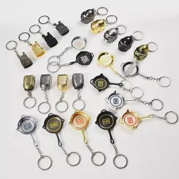 Брелок PUBG: Уровень 3: шлем, броня и сковорода - подарки из серии Chicken Dinner