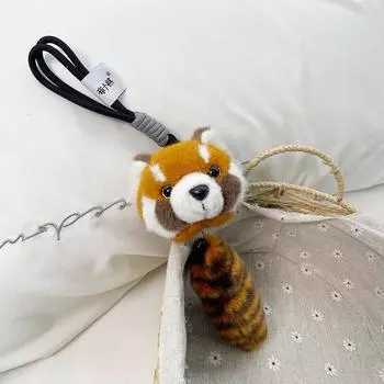 Брелок-пуф Buka Qi Милый маленький енот плюшевая подвеска Подвеска в виде кошки Кукла Подвеска на сумку в виде панды 15cm