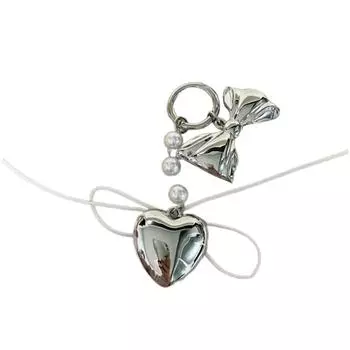 Брелок ручной работы в форме сердца, шарм для сумки, модный держатель для ключей, сплав, уникальные брелоки в виде сердца, подвеска для сумки с бантиком белый