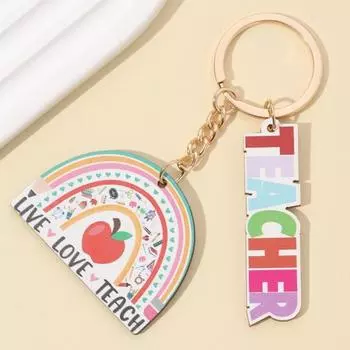 Брелок с английскими буквами ко Дню учителя, деревянная подставка для ручек, брелок для ключей, выпускной сезон style 2