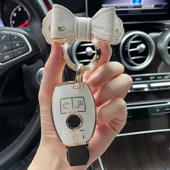 Брелок с бантом из ТПУ, чехол для ключей от автомобиля для Mercedes Benz W204 W205 W212 GLA-R-SL класса GLK GL SLK SLC AMG-SLK-GT-CLS-GL-GLS-SLS-SLK