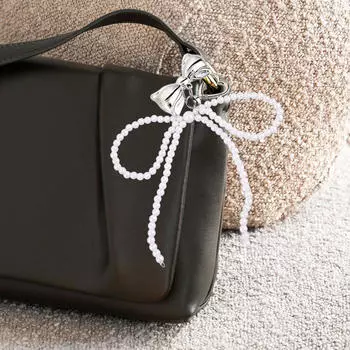 Брелок с бисером в виде банта, брелок, браслеты, подвески для кошелька, рюкзака, сумки white