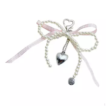 Брелок с бисером в виде банта, креативный брелок для ключей для девочек, сумочка, рюкзак, сумки розовый