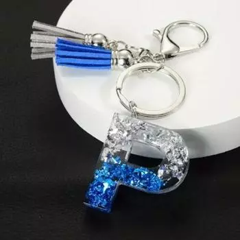 Брелок с блестками от А до Я, 26 букв, заполненный 26 буквами, брелок для украшения дома H