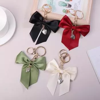 Брелок с большим бантом из ленты, подарки для женщин, сумка, кулон, держатель для ключей от машины, ювелирные изделия, романтический шарм, украшение, сладкий бант, брелок бежевый