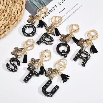 Брелок с буквами AZ из эпоксидной смолы, металлический держатель, подвеска, брелок для женщин, сумка для автомобиля, брелок для вечеринки, подарок, ювелирные изделия Z