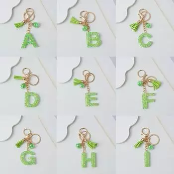 Брелок с буквами от A до Z, 26 инициалов, алфавит, маленький шарик, кисточка, подвески, брелоки, изысканные украшения для рюкзака, аксессуары, подарки N