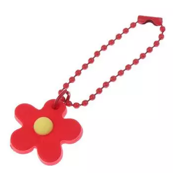 Брелок с цветком подсолнуха, женский автомобильный ключ, аксессуары, рюкзак, подвеска, орнамент красный