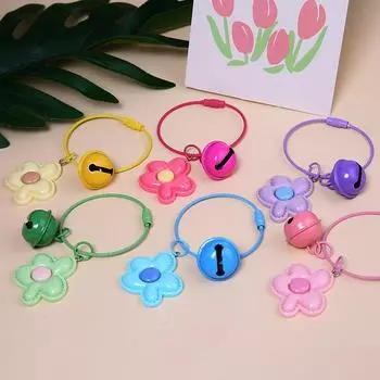Брелок с цветочным принтом конфетного цвета, милый, сладкий, цветочный брелок для ключей от машины, держатель для ключей от школы для девочек, подвеска на рюкзак, украшение для подвешивания фиолетовый