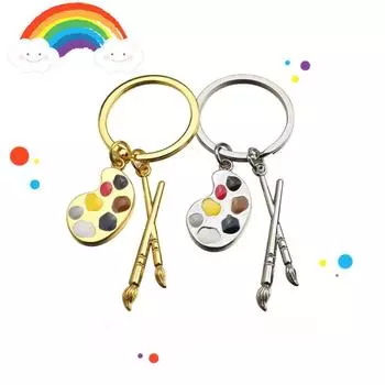 Брелок с цветовой палитрой, подвеска в виде сумки для кистей, индивидуальный подарок в виде картины или предмета искусства, подвеска для студента-художника