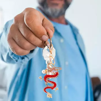 Брелок с драконом, автомобильный брелок, подарки для папы от дочери, сына, блестящий металлический брелок для отца, подвеска