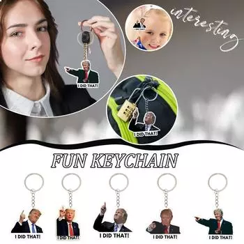 Брелок с флагом Верните Соединенные Штаты Брелок Забавный брелок Подвеска для ключей Брелок One Size