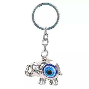 Брелок с голубыми глазами, слон, турецкий стиль, подвеска из сплава с цветной глазурью для женской сумки, салона автомобиля