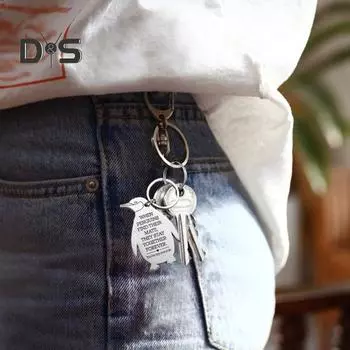 Брелок с гравировкой «Ты мой пингвин» из зеркально-полированной нержавеющей стали, устойчивый к ржавчине, эмоциональный дизайн, подарок для пары Penguin