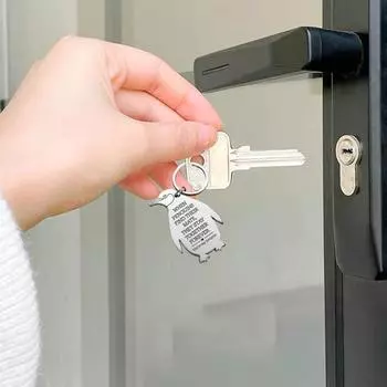 Брелок с гравировкой Yousheng Ты мой пингвин из зеркально-полированной нержавеющей стали, устойчивый к ржавчине, эмоциональный дизайн, подарок для пары Penguin