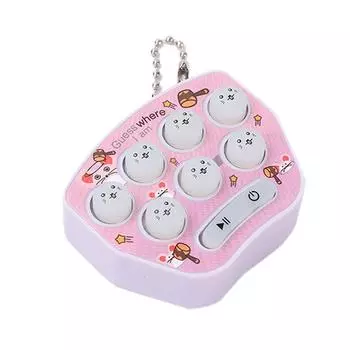 Брелок с игрушкой-кнопкой для хомяка Мини-игровая игрушка-запоминалка для хомяка Электронная игровая машина с игрушкой-кнопкой для хомяка фиолетовый