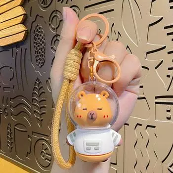 Брелок с изображением астронавта Капибалы, силикагель, брелок с капибарой, сумка с животными, подвесная сумка для мальчиков жёлтый