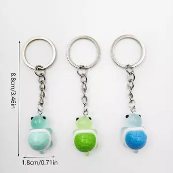 Брелок с изображением черепахи из мультяшной смолы, светящийся в темноте, цветной брелок с черепахой, аксессуары для рюкзака, подарок для подруги зелёный