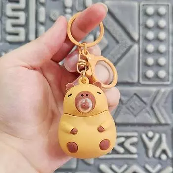 Брелок с изображением капибары, надувающей пузыри, милый кулон в виде капибары, брелок для автомобиля, сумка, рюкзак, подвески, пара, ювелирные изделия, подарок