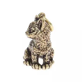 Брелок с изображением кота из чистой меди, подвесные аксессуары, ювелирные изделия, милый кулон-брелок