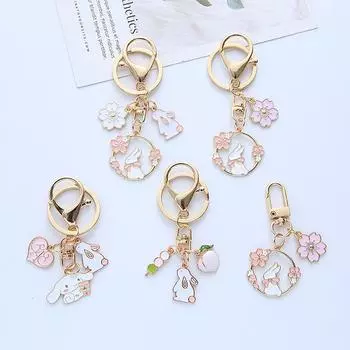 Брелок с изображением кролика Сакуры, подвеска в виде кота, брелок для рюкзака, подвески для лучшего друга C