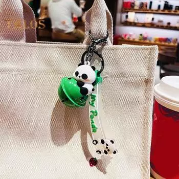 Брелок с изображением панды из ПВХ, кукла с животными, ремешок на запястье, держатель для ключей, сумка «сделай сам», подвеска для сумки, украшение для рюкзака, подарок на день рождения для детей и взрослых B