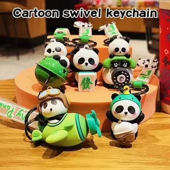 Брелок с изображением панды из ПВХ, кукла с изображением животных, ремешок на руку, держатель для ключей «сделай сам», рюкзак, сумка, подвеска, украшение для детей B