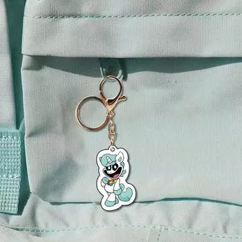 Брелок с изображением улыбающегося животного, акриловый кулон с улыбающимся животным, брелок для ключей, сумка, рюкзак, аксессуары для телефонов красный