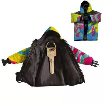 Брелок с капюшоном, держите ключи в тепле, мини-куртка с пуховиком, брелок с застежкой-молнией, легкий брелок-подвеска, праздничный подарок армия зеленый