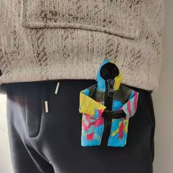 Брелок с капюшоном, сохраняющий ваши ключи в тепле, мини-куртка-пуховик, брелок с застежкой-молнией армия зеленый