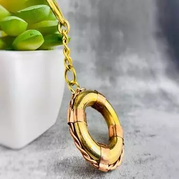 Брелок-кольцо спасателя ручной работы, брелок-труба для плавания, брелок-подвеска из морской латуни, брелок-спасатель