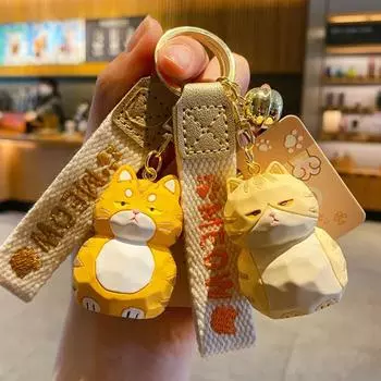 Брелок с котом и колокольчиком, 3D кукла, ремешок с буквами, подарок для женщин и девочек, подарок с изображением котенка, автомобильный брелок, подвеска, рюкзак D
