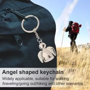 Брелок с крыльями ангела, прочный цинковый сплав, держатель для ключей, сумка для скалолазания, походов, путешествий, рюкзак, подвесное украшение, подвеска серебряный
