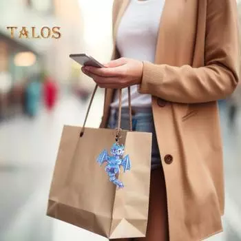 Брелок с крыльями дракона, напечатанный на 3D-принтере, с движущимся хвостом, сумки, багаж, школьные ранцы, интерьеры автомобилей розовый/золотой