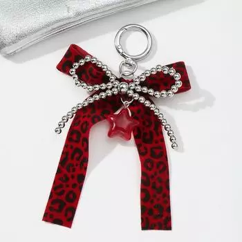 Брелок с ленточным бантом, серебряное сердце, подвеска-пушистик для волос, кольцо для ключей, ювелирное украшение для девочки, женщины, подарок, украшение для подарочного пакета