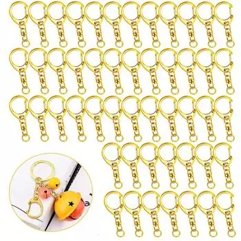 Брелок с металлической фурнитурой, брелок 50, общая длина, брелок из смолы Nascan, вращающееся кольцо для прыжков, брелок ручной работы, детали для рукоделия, детали, 4,7 см, золотой